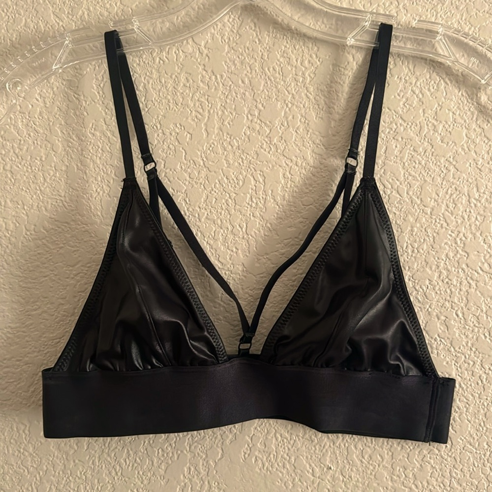 Faux Leather Bralette